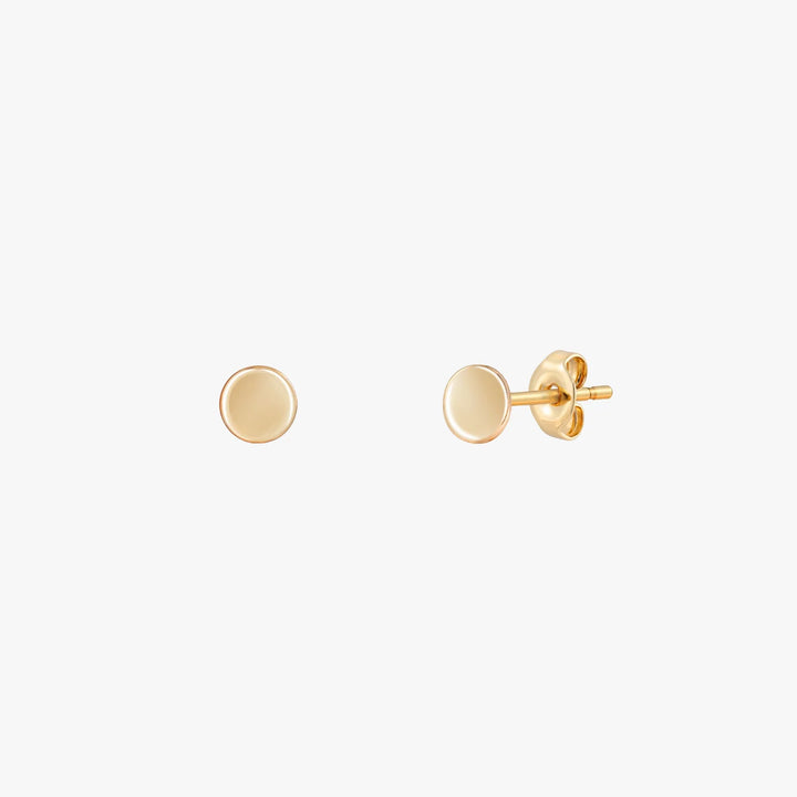 Minimal Round Disc Stud Earrings