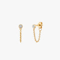 Cubic Zirconia Chain Stud Earrings