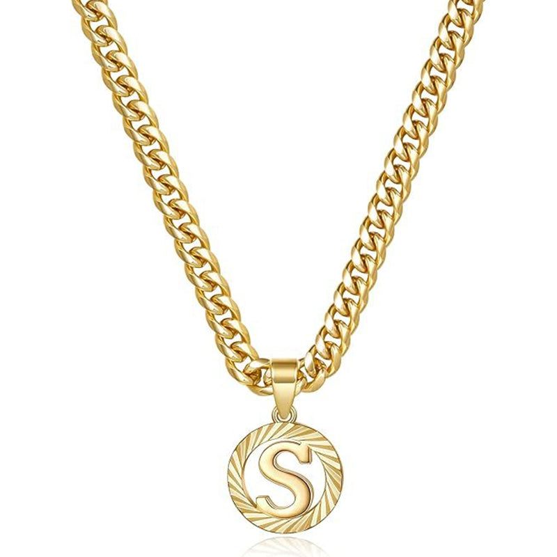 Vintage Initial Medallion Necklace