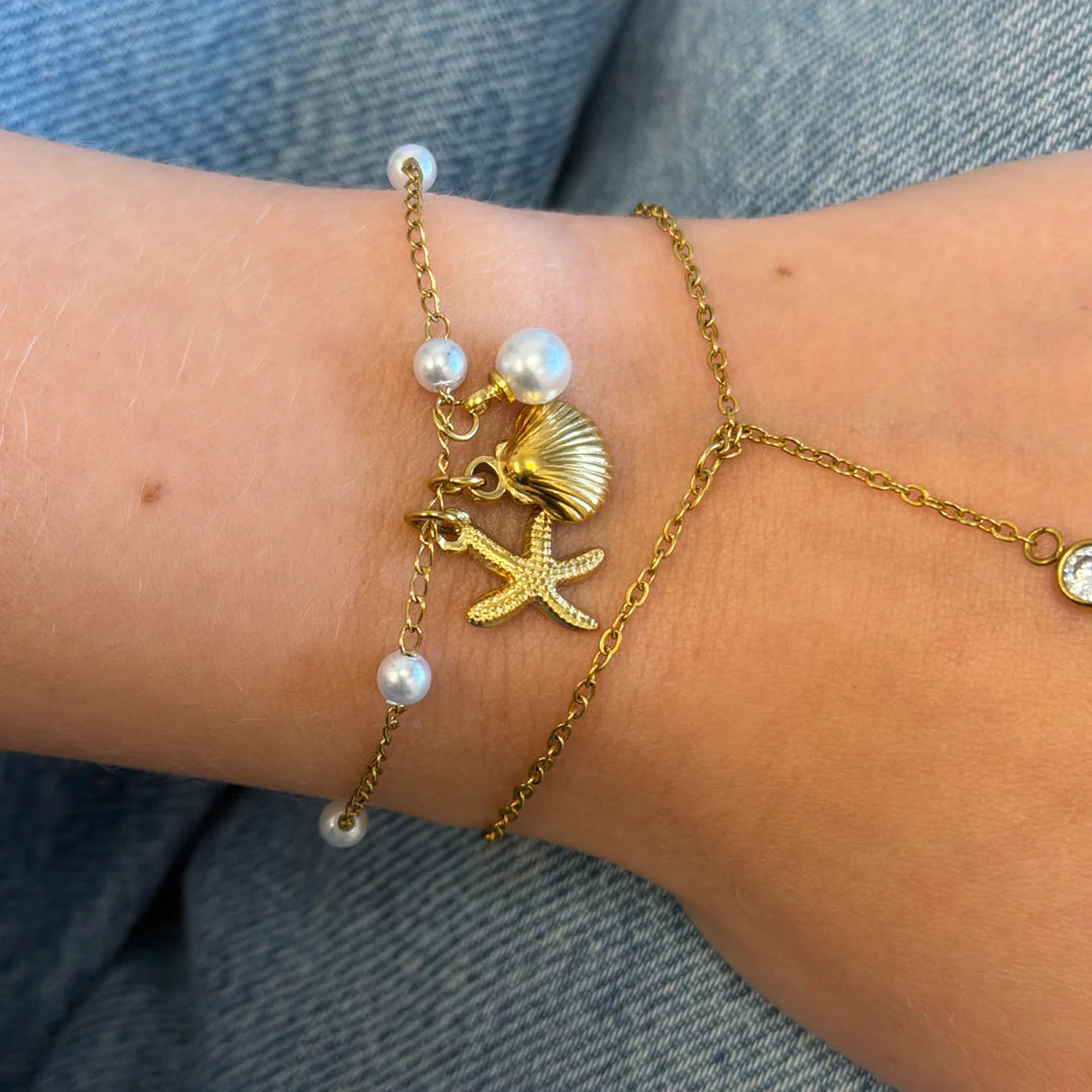 Ocean Charm Pearl Bracelet