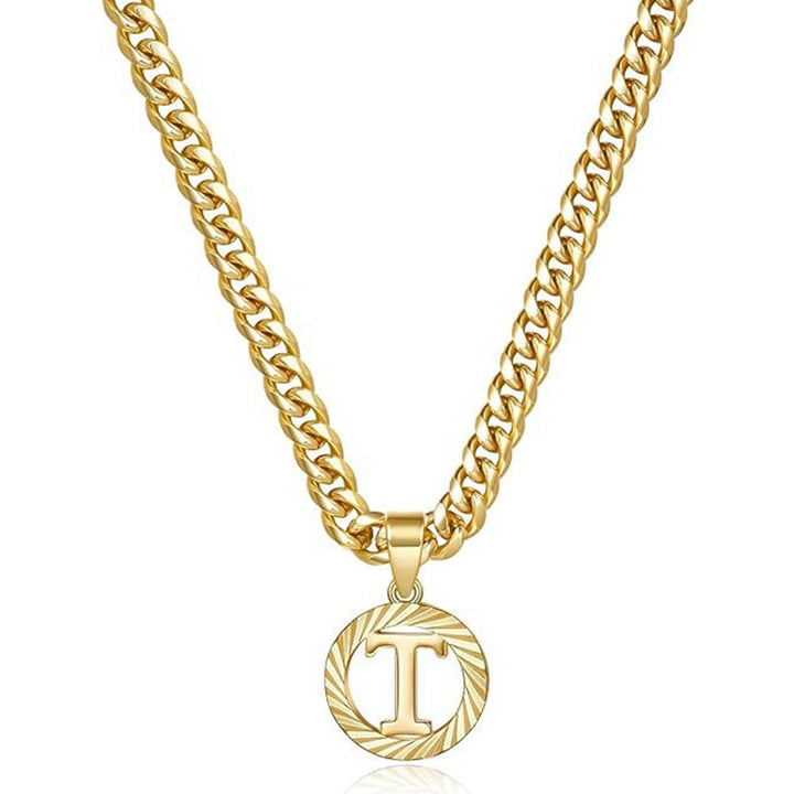 Vintage Initial Medallion Necklace