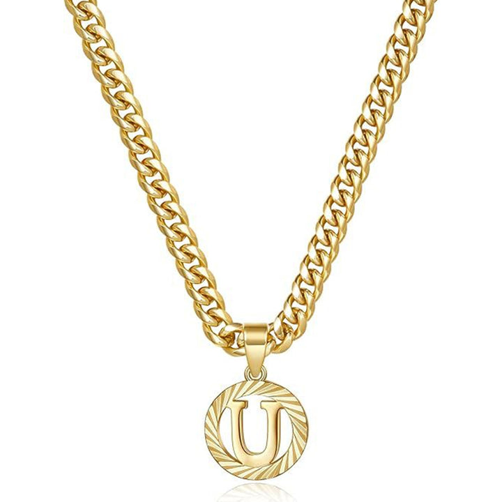 Vintage Initial Medallion Necklace