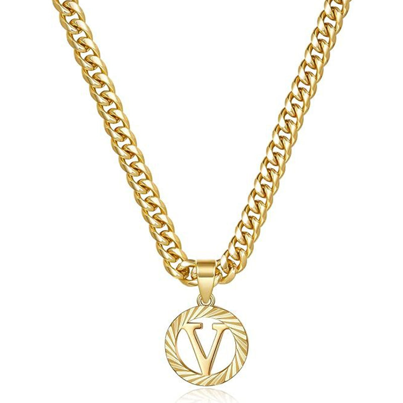 Vintage Initial Medallion Necklace