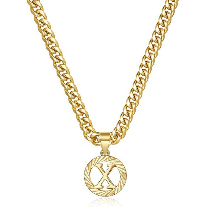 Vintage Initial Medallion Necklace