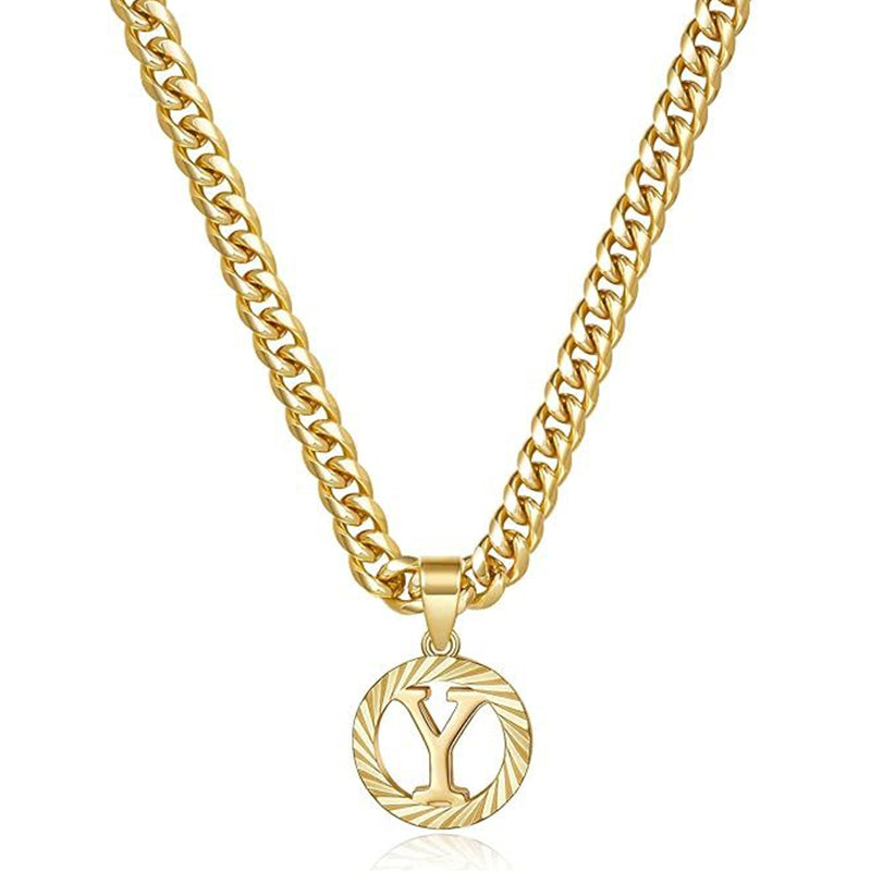 Vintage Initial Medallion Necklace