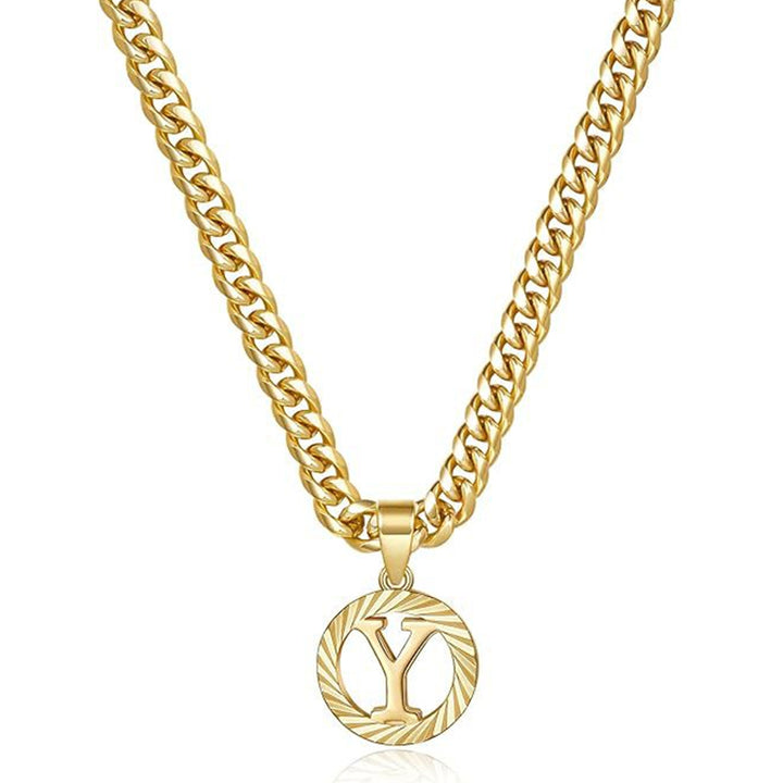 Vintage Initial Medallion Necklace