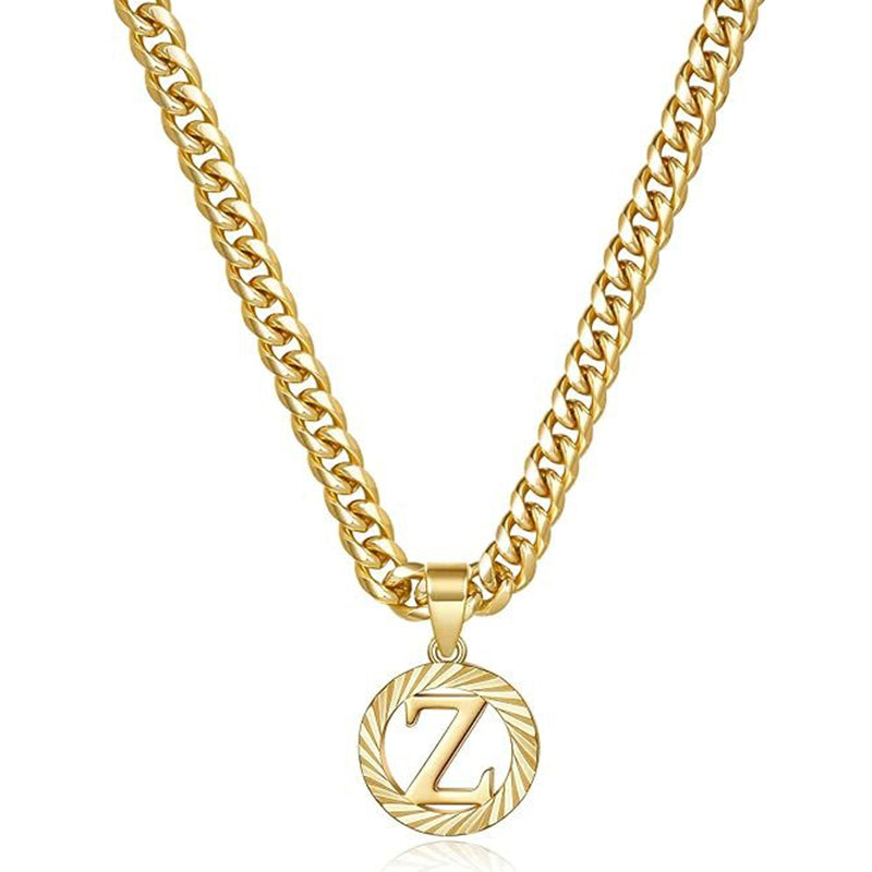 Vintage Initial Medallion Necklace
