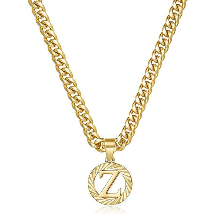 Vintage Initial Medallion Necklace