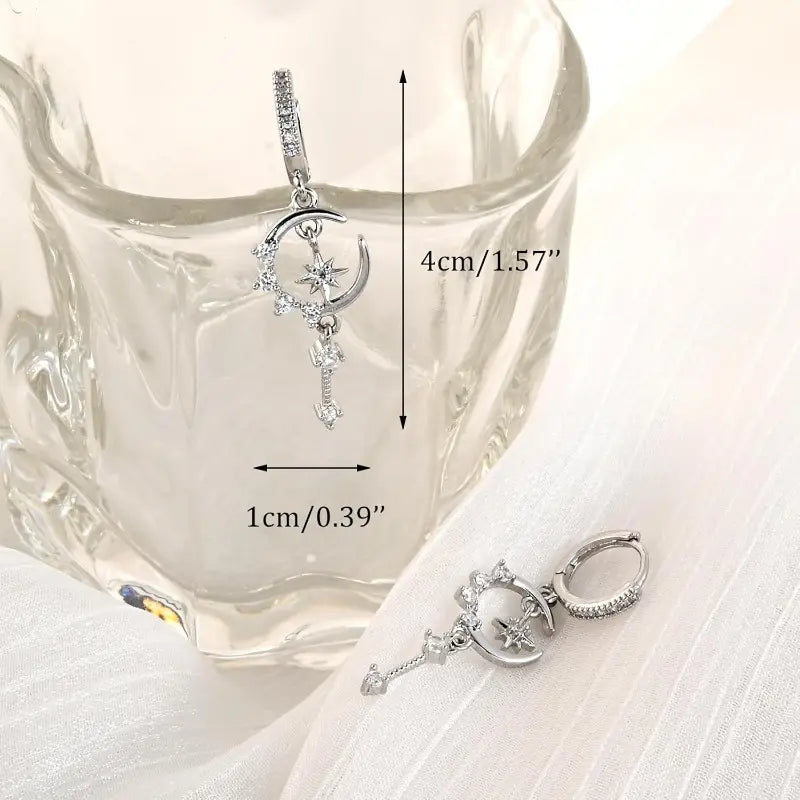 Moon &amp; Star Drop Earrings