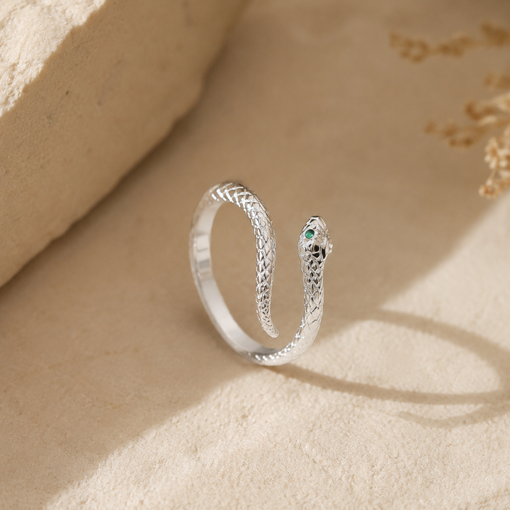Dainty Snake Zircon Open Ring