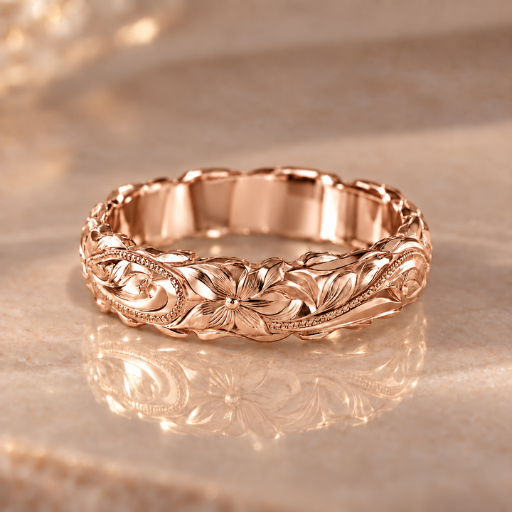 Floral Engraved Ring