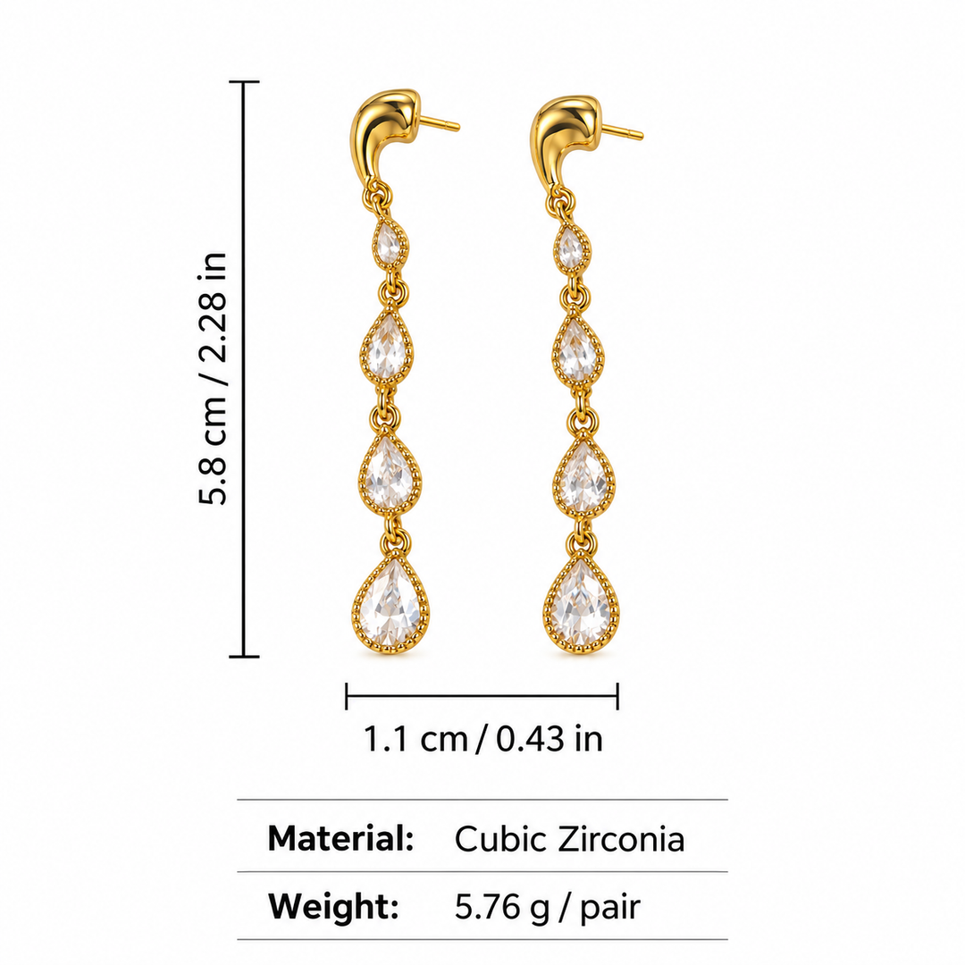Teardrop Crystal Dangle Earrings