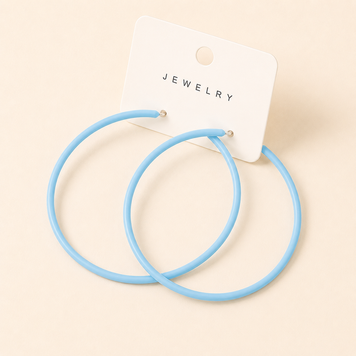 Colorful Large Hoop Earrings Set