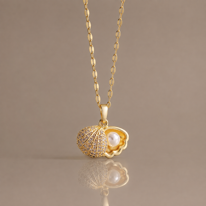 Pearl Shell Locket Necklace