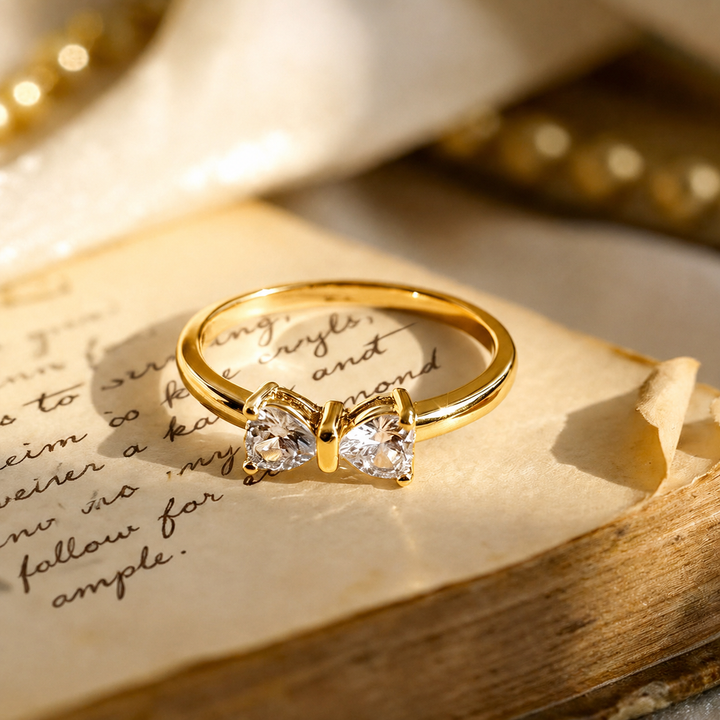 Heart Zircon Bow Ring