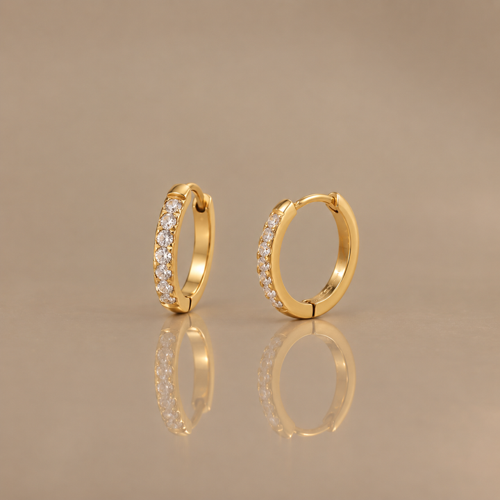 Pavé Zirconia Hoop Earrings