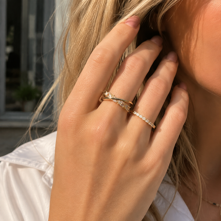 Cubic Zirconia Twist Ring