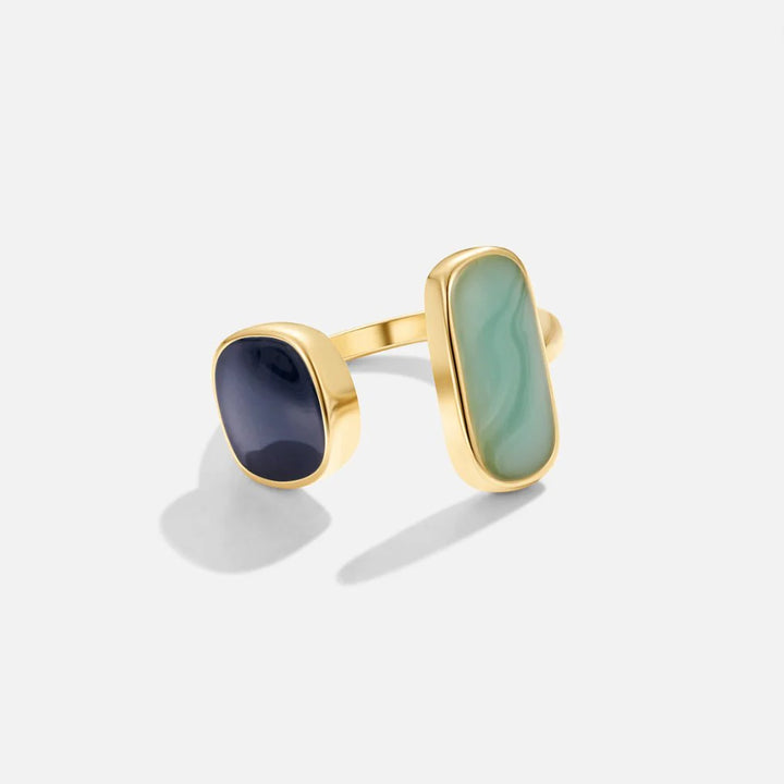 Double Gemstone Adjustable Ring