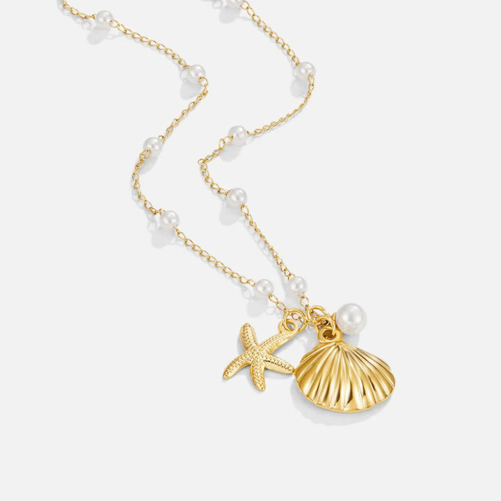 Seashell Star Pearl Necklace