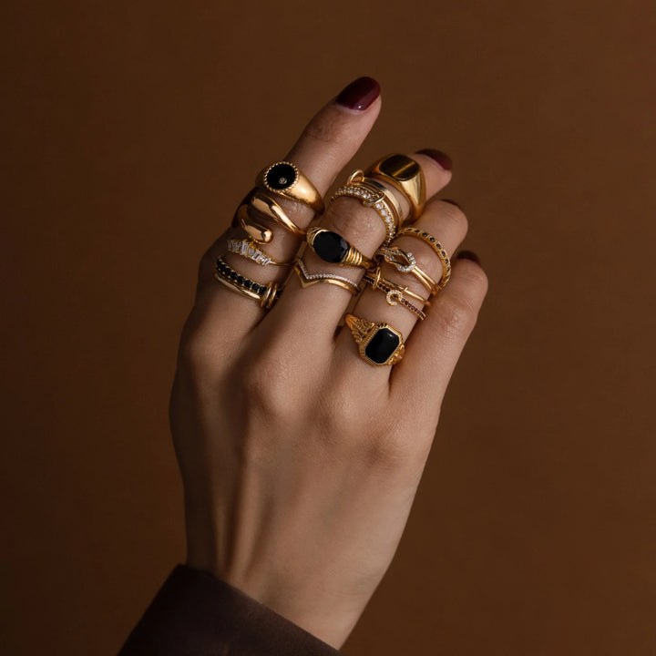 Midnight Luxe Signet Ring