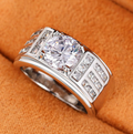 Mens Moissanite Style Pavé Ring