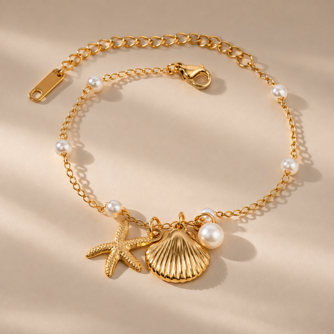 Ocean Charm Pearl Bracelet