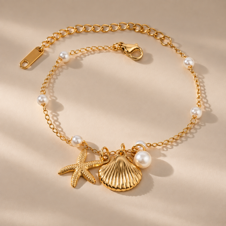 Ocean Charm Pearl Bracelet