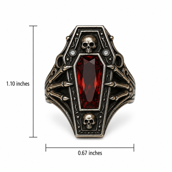 Gothic Coffin Skull Ring