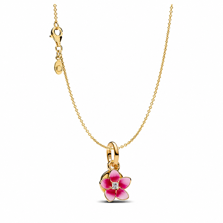 Pink Flower Pendant Necklace