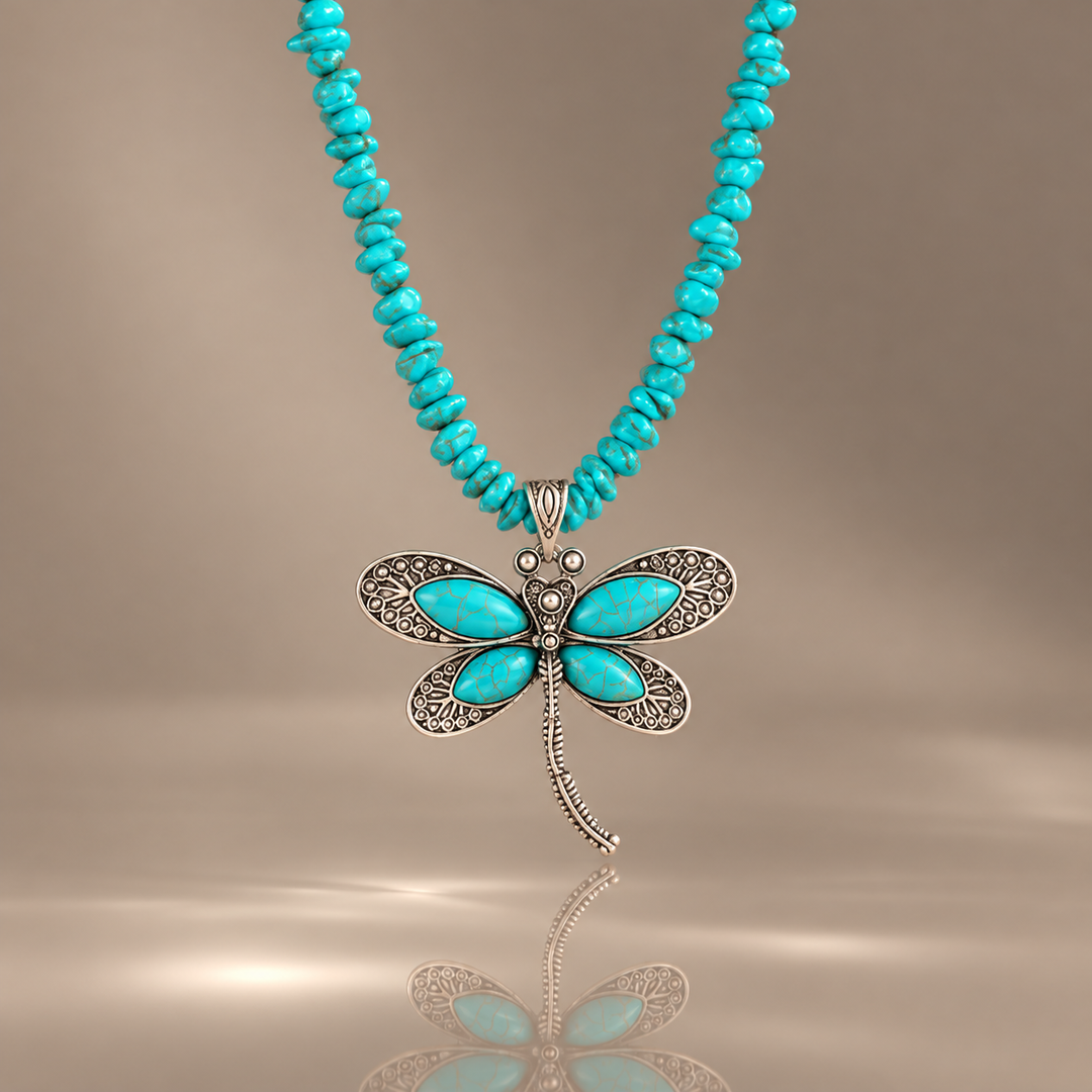 Dragonfly Statement Pendant Necklace