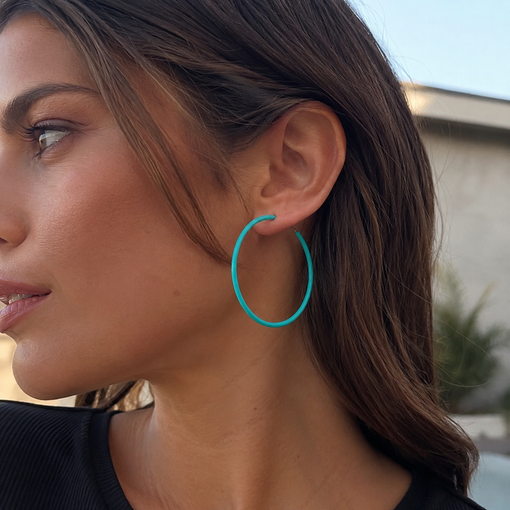 Colorful Large Hoop Earrings Set