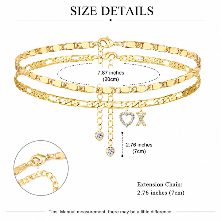 Layered Letter Anklet