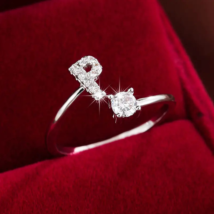 Crystal Letter Ring