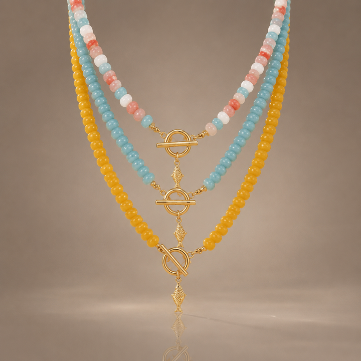 Colorful Beaded Fish Pendant Necklace