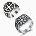 Mens Jerusalem Cross Signet Ring