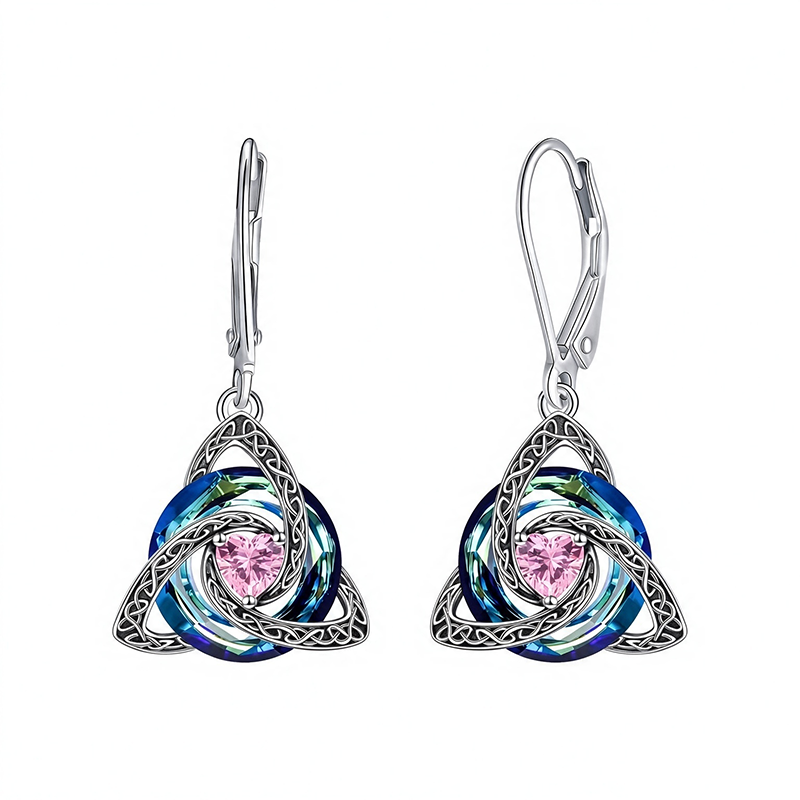 Trinity Knot Birthstone Earrings
