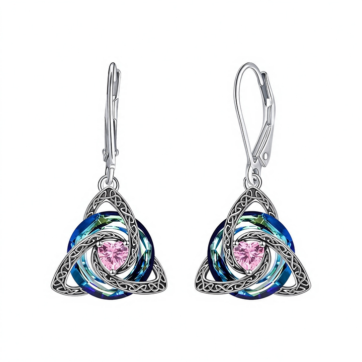 Trinity Knot Birthstone Earrings