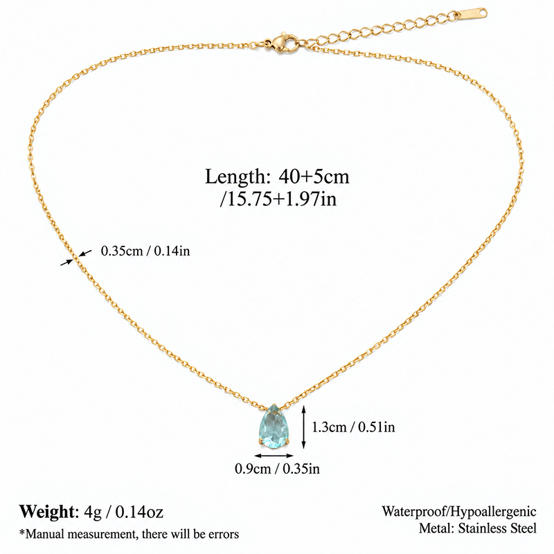 Birthstone Teardrop Necklace
