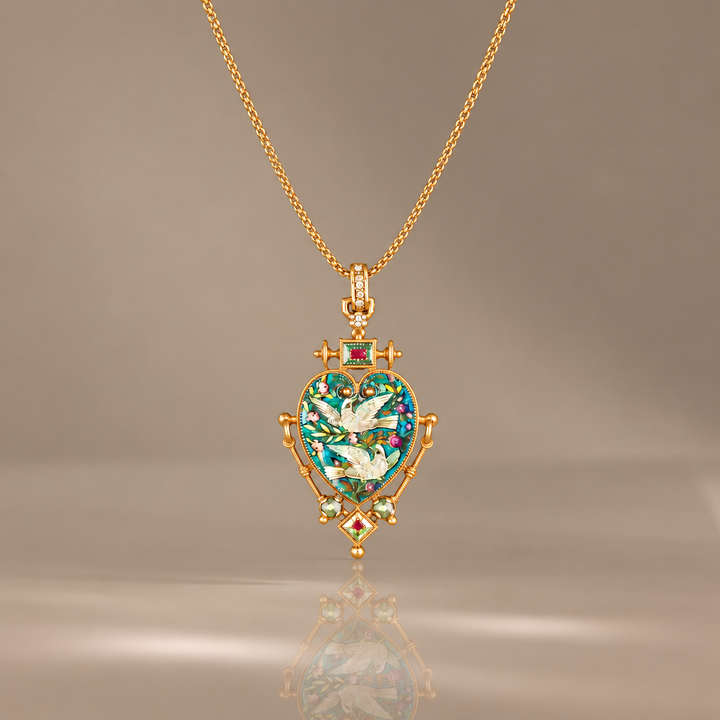 Vintage Dove Heart Jewelry Set