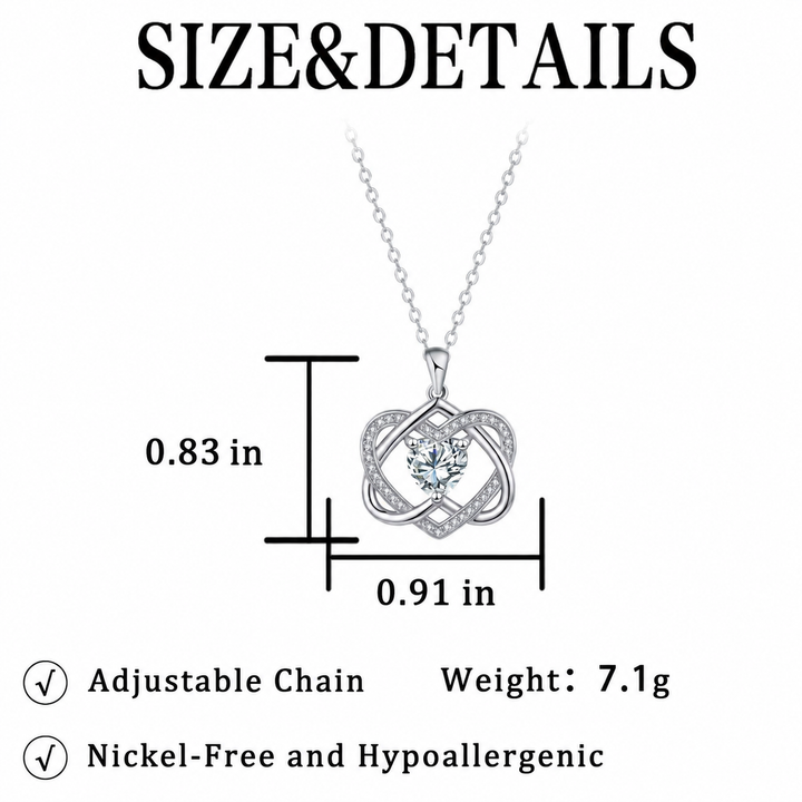 Double Heart Celtic Knot Birthstone Necklace