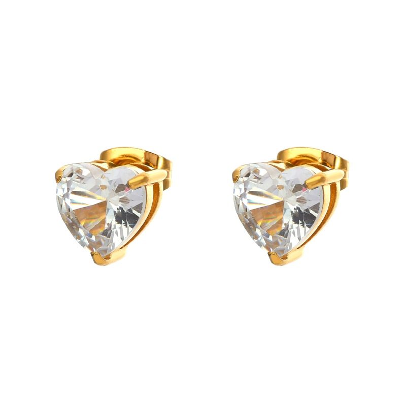 Serene Heart Birthstone Studs
