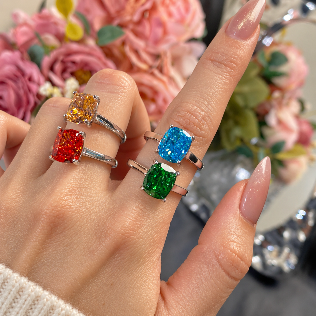Cushion Cut Gemstone Ring