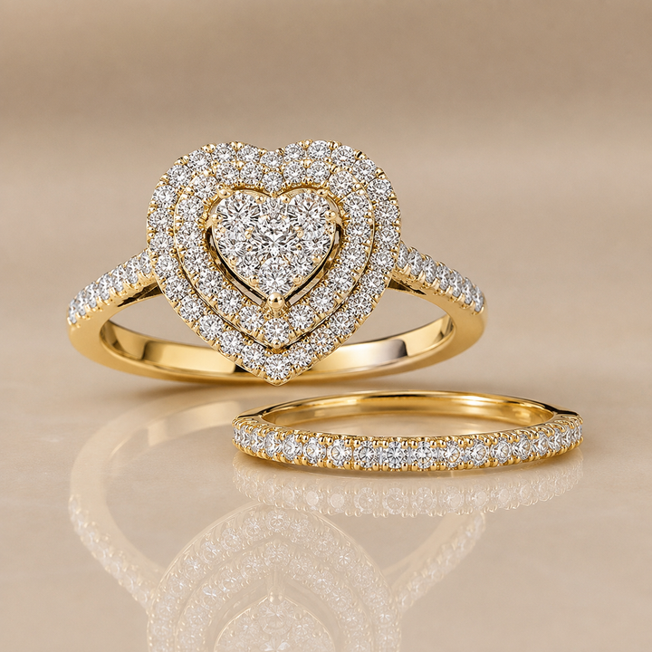 Heart Halo Duo Ring
