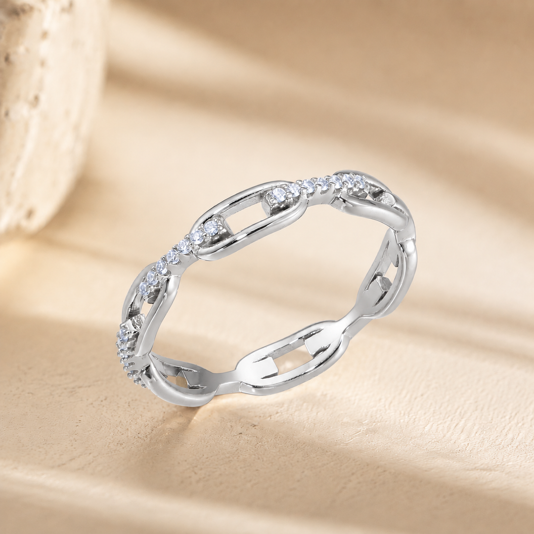 Luxury CZ Chain Band Ring