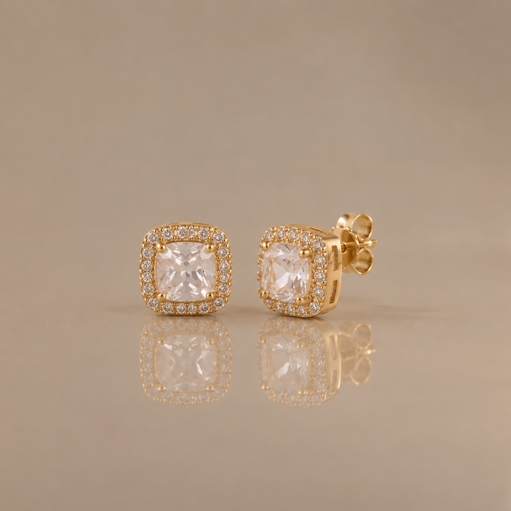 Square Zircon Stud Earrings