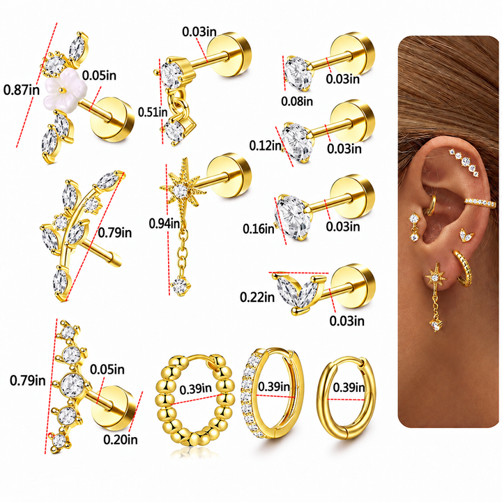 Everyday Sparkle Multi-Style Earring Set