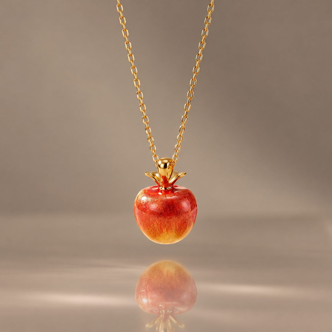 Vintage Apple Pendant Necklace