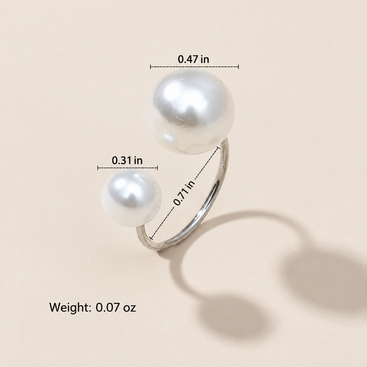 Pearl Duo Open Ring