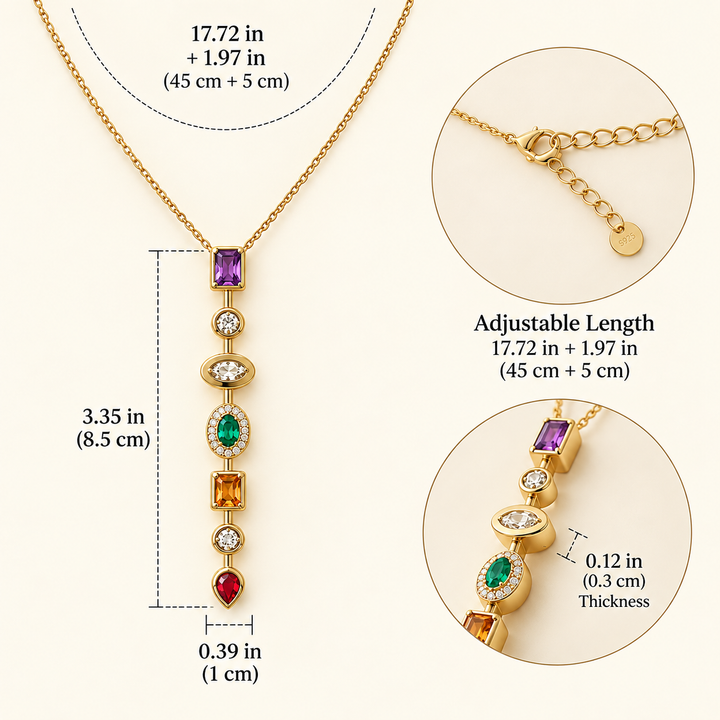 Multicolor Gemstone Vertical Drop Jewelry Set