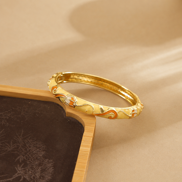 Vintage Enamel Floral Bangle